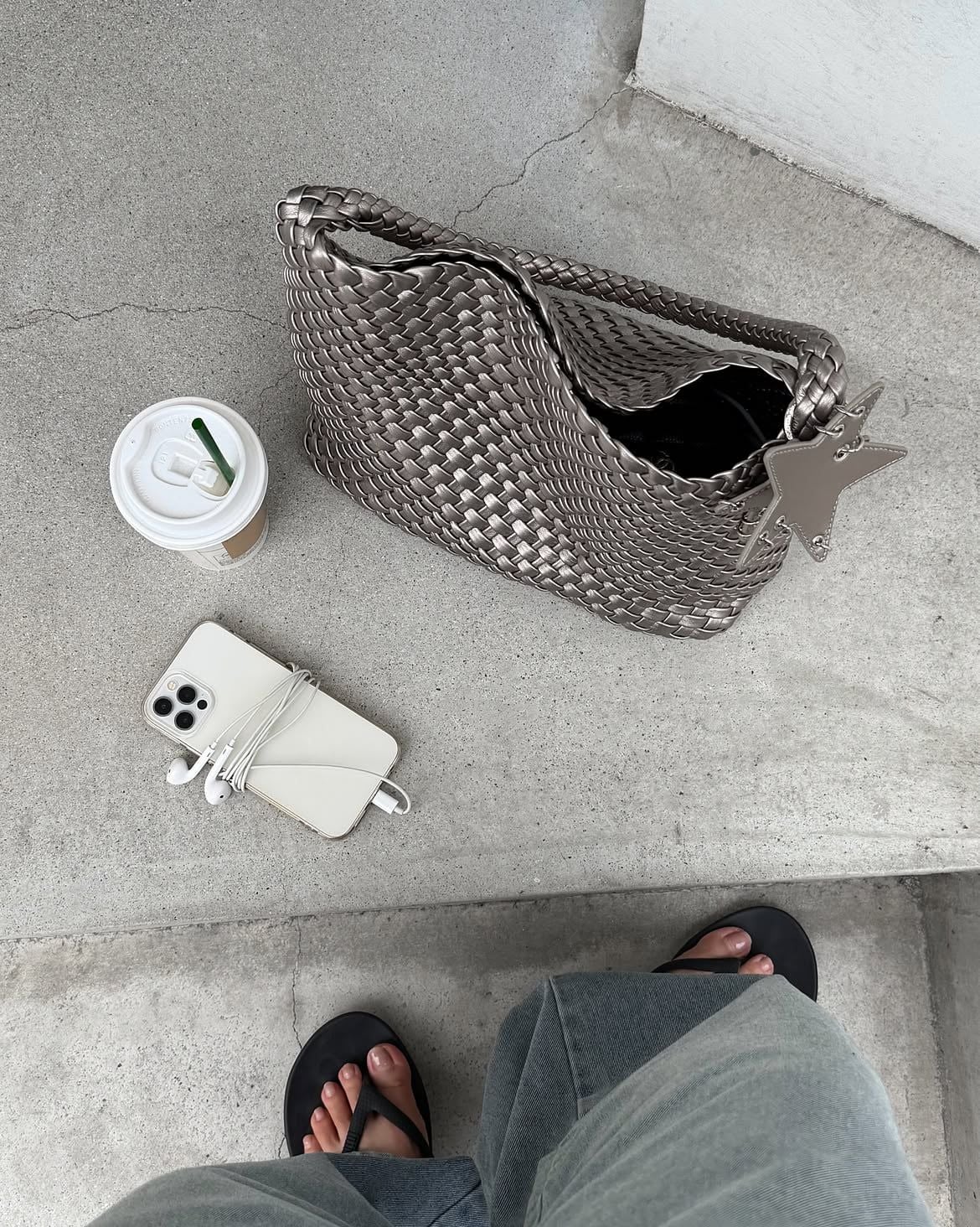  [Pre-order] Túi EcoDay - Medium Woven Bag Silver 