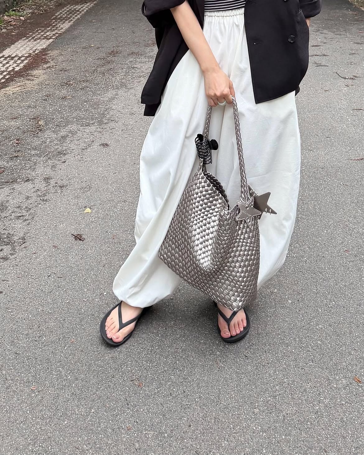  [Pre-order] Túi EcoDay - Medium Woven Bag Silver 