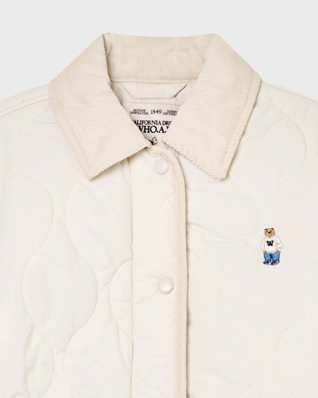  Áo Khoác Phao WHOAU [Nữ] - Steve Quilting Jacket White - WHJJF4911F 