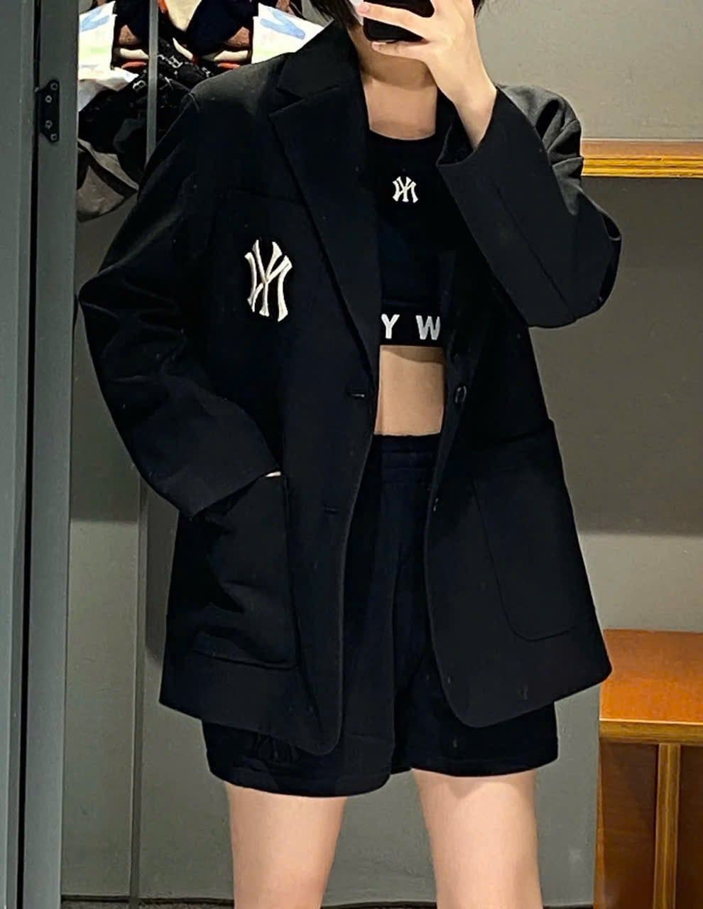  Áo Vest MLB Korea - [Nữ] Basic Logo Blazer Jacket NY Yankees - 3FJKB0231-50BKS 