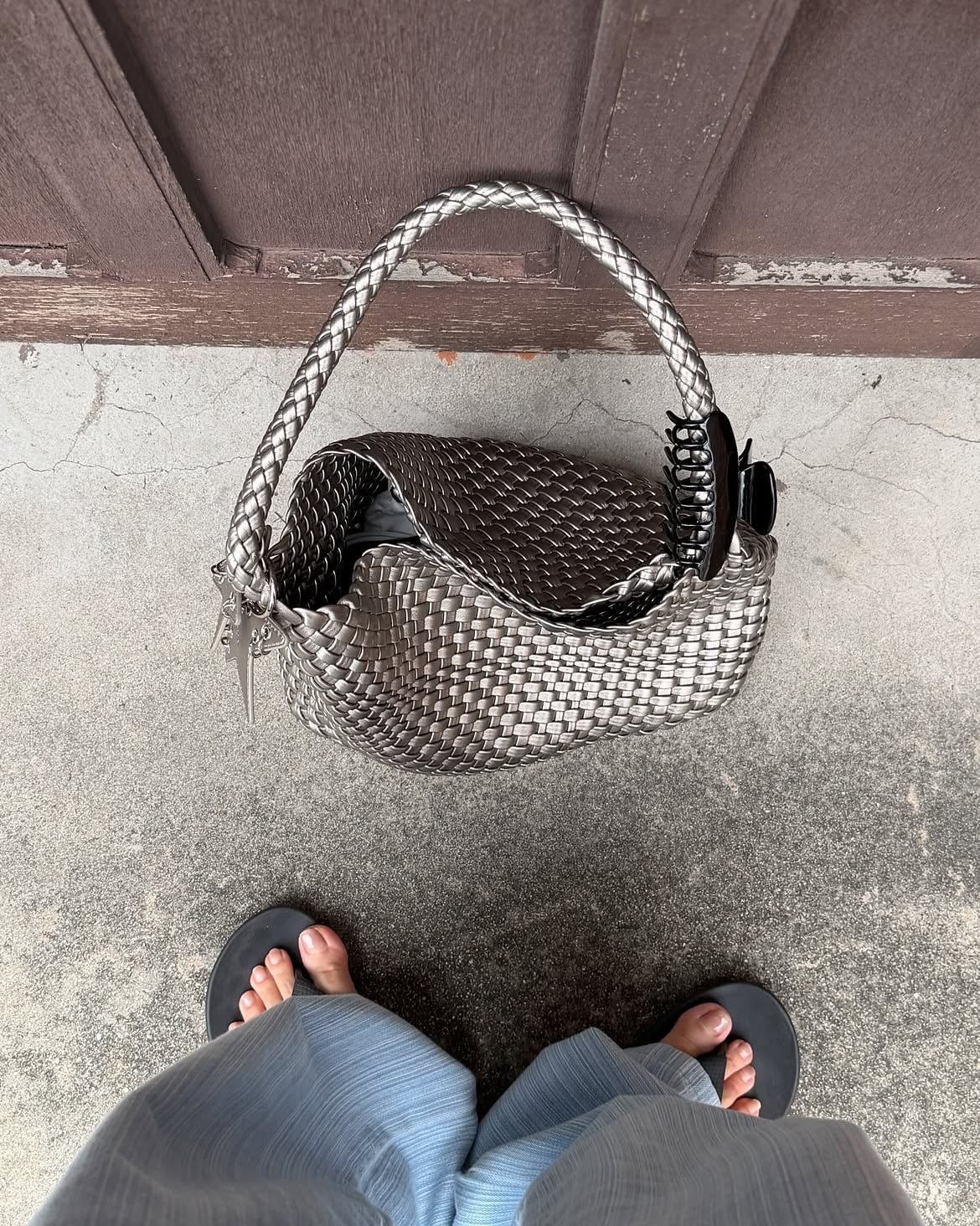  [Pre-order] Túi EcoDay - Medium Woven Bag Silver 