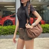  Túi Xách MLB Korea - Basic Athleisure Hobo Bag Boston - 3ABQA015N-43BRN 