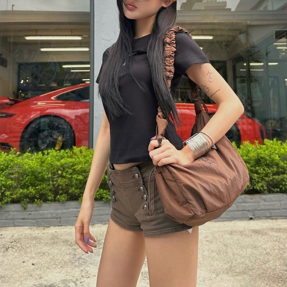  Túi Xách MLB Korea - Basic Athleisure Hobo Bag Boston - 3ABQA015N-43BRN 
