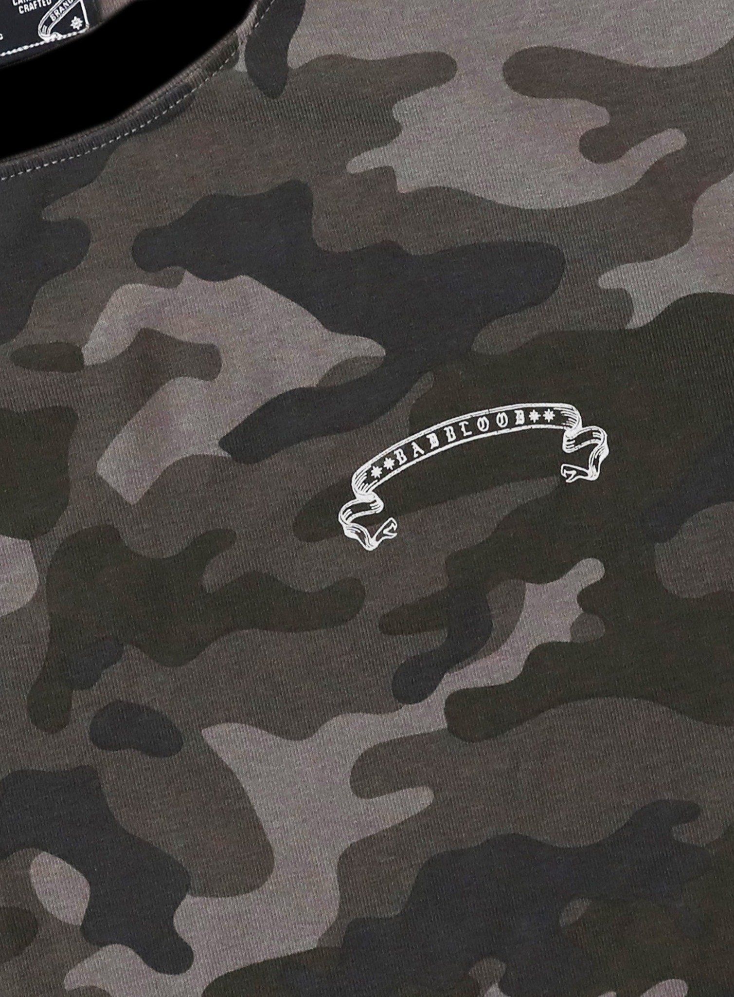  Áo Thun [Unisex] Badblood - [w-tee25-094] Cosmo Reflective Ringer T-Shirt Black Camo 