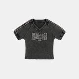  Áo Thun [Unisex] Badblood - [w-tee25-011] Rusty Denim V-Neck T-Shirt Black 