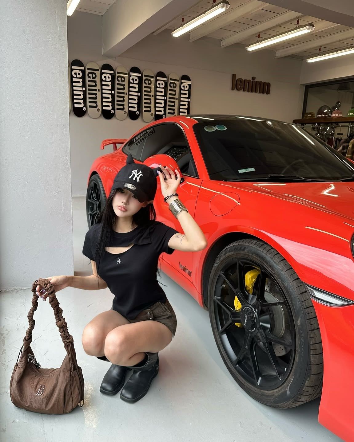  Túi Xách MLB Korea - Basic Athleisure Hobo Bag Boston - 3ABQA015N-43BRN 