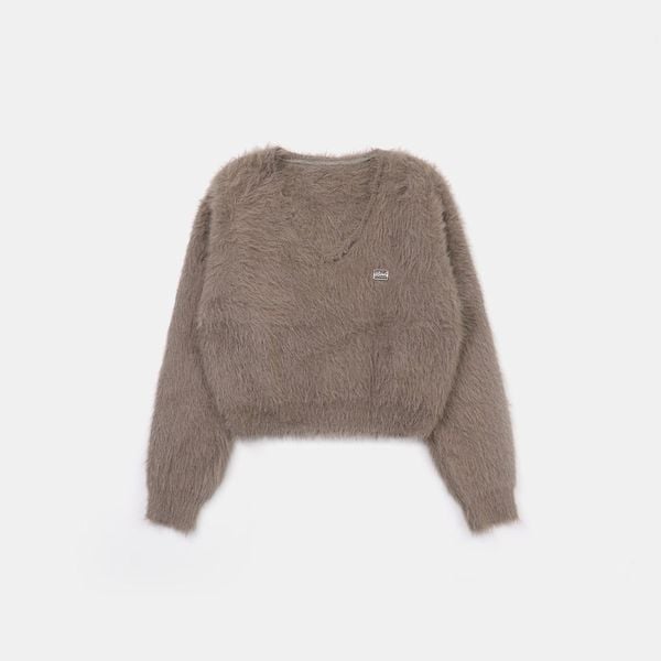 Áo Sweater [Nữ] Lông Badblood - [w-knt24-016] BS Mohair V-neck Sweater Tobacco