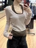  Áo Thun Cổ Yếm WHOAU [Nữ] - Halterneck Layered Pullover - WHKAG4851F 