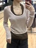  Áo Thun Cổ Yếm WHOAU [Nữ] - Halterneck Layered Pullover - WHKAG4851F 