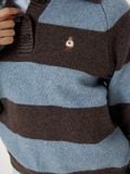  Áo Sweater Whoau Bokashi Stripe Collar Pullover Brown - WHKAF4T32F 