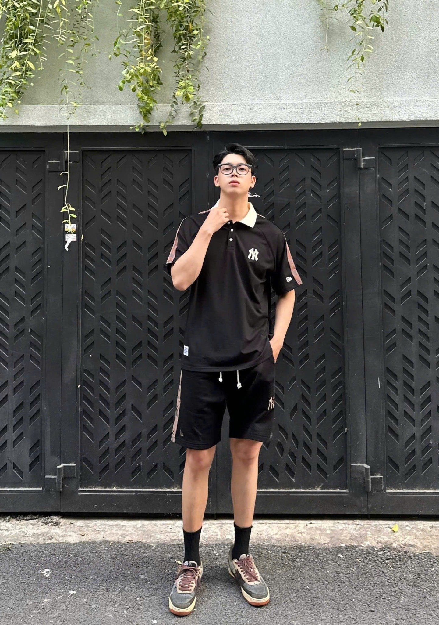  Áo Thun Polo New Era - [Unisex] Monogram NY Yankees Shoulder Line Black - 12354880 