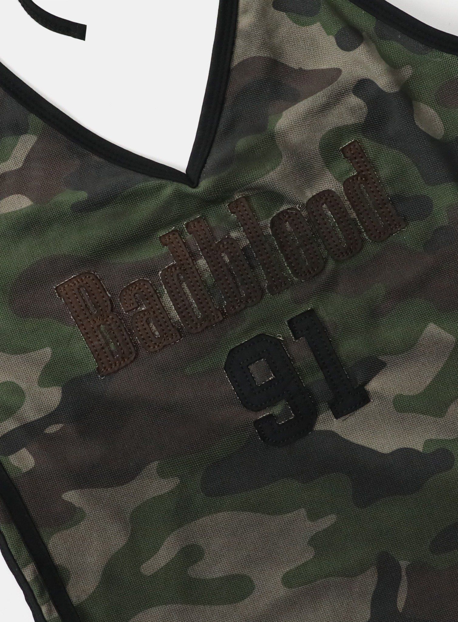  Áo Hai Dây [Nữ] Badblood - [w-tnk25-017] Vintage Club Halter Tank Green Camo 