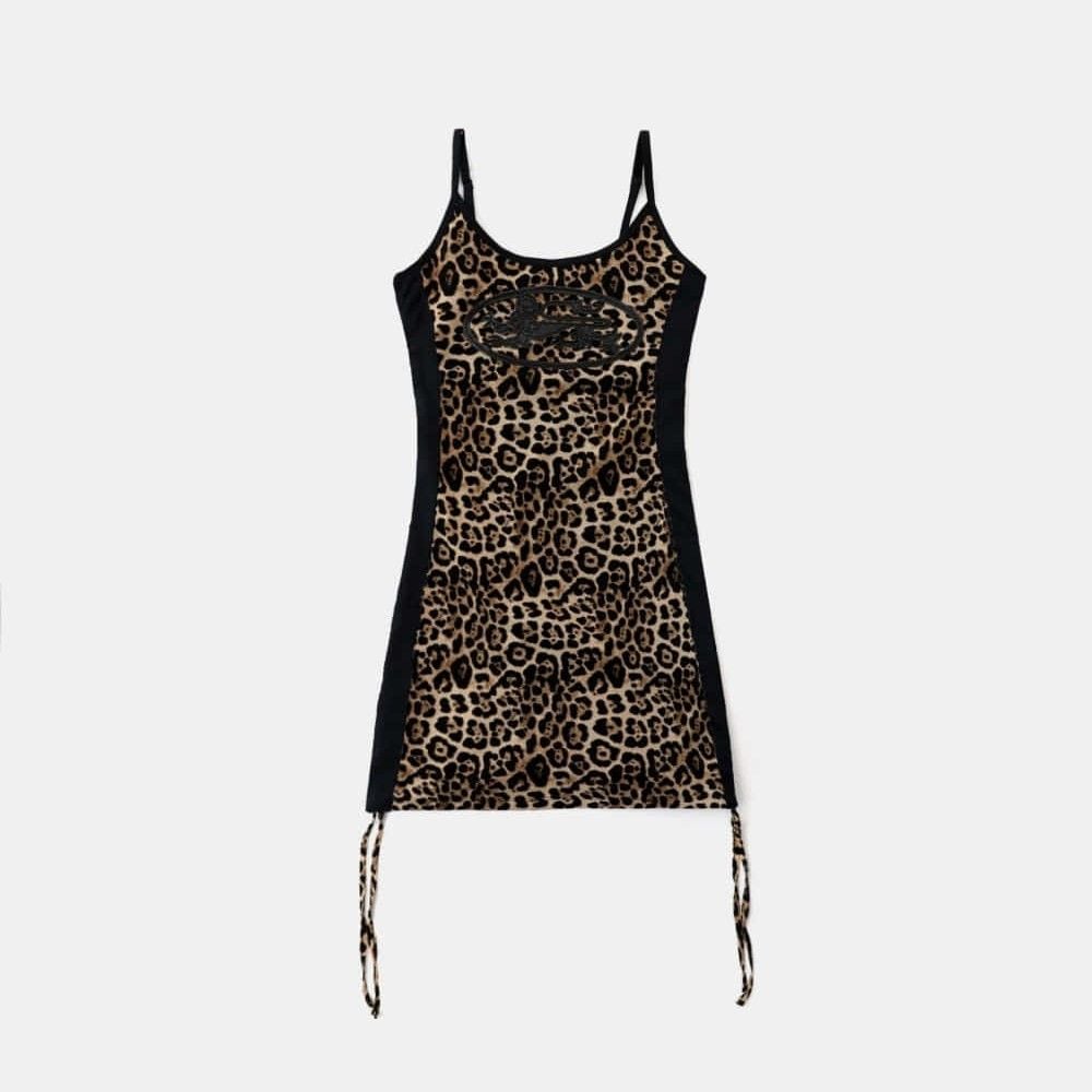  Váy [Nữ] Badblood - [w-drs25-002] Mystic String Mini Dress Brown Leopard 