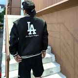  Áo Khoác Bomber New Era - [Unisex] Boston Varsity Jacket Black 