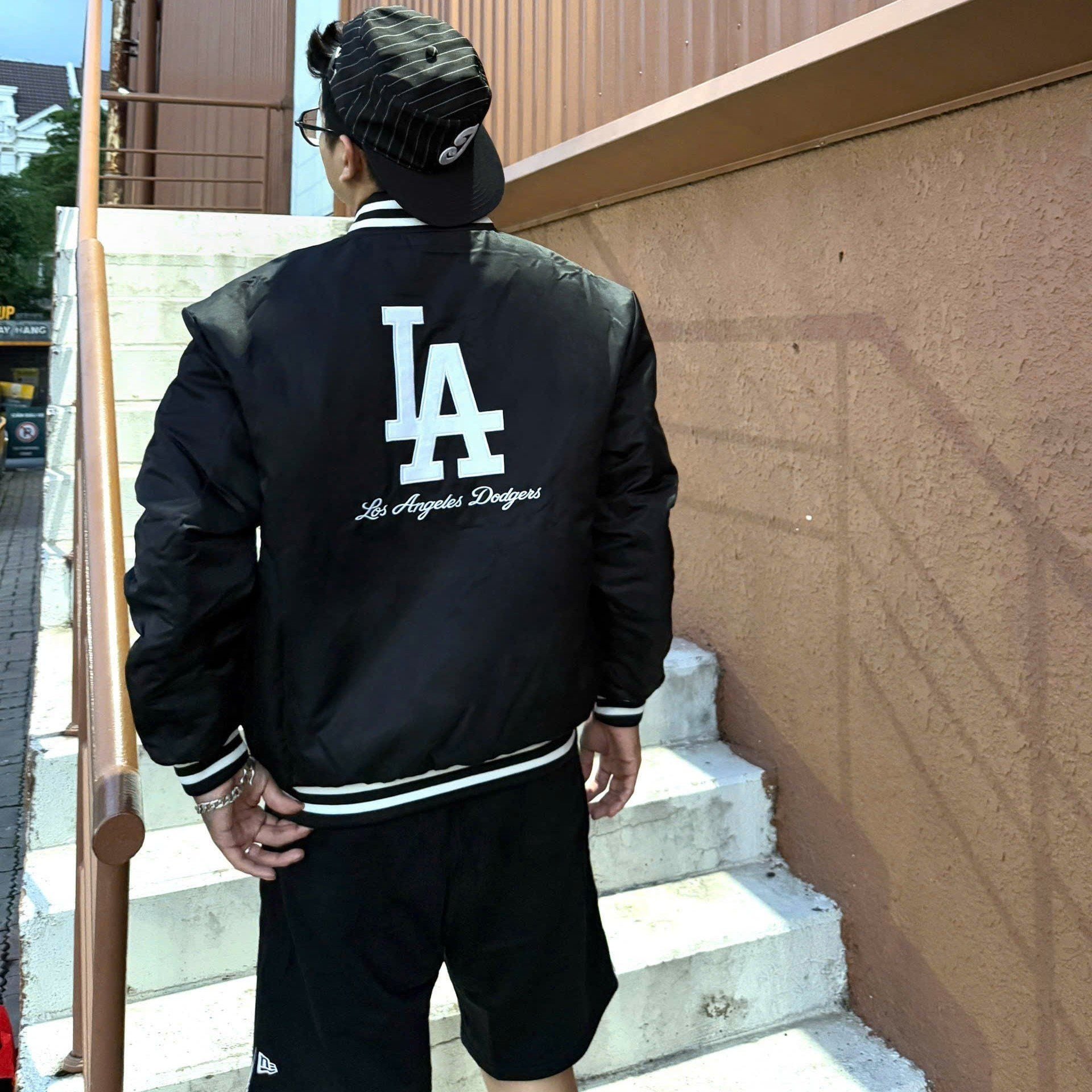  Áo Khoác Bomber New Era - [Unisex] Boston Varsity Jacket Black 