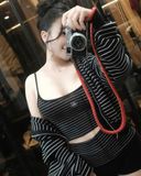  Áo Hai Dây [Nữ] Badblood -[w-tnk25-003] Beyond Soft String Tank Striped Black 