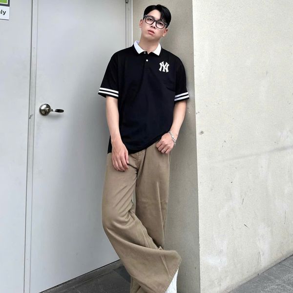 Áo Thun Polo New Era - [Unisex] NY Yankees Basic Arm Line Black