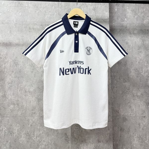 Áo Thun Polo New Era - [Unisex] NY Line White