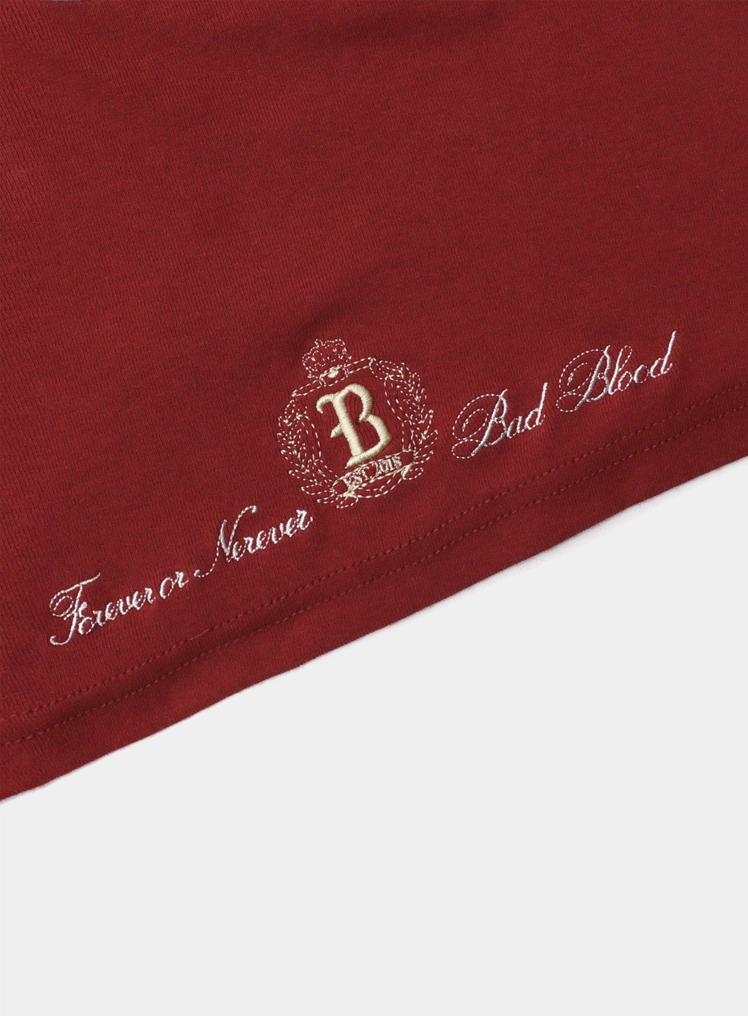  Áo Thun Dài Tay [Unisex] Badblood - [w-tee25-037] Saint Blood Rugby Shirt Slim Fit Red 