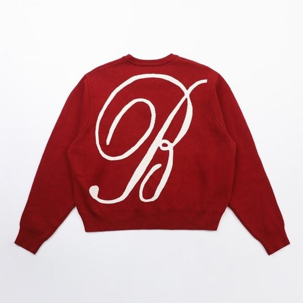 Áo Sweater [Unisex] Badblood - [w-knt24-008] Classic Big Logo Crewneck Sweater - Red
