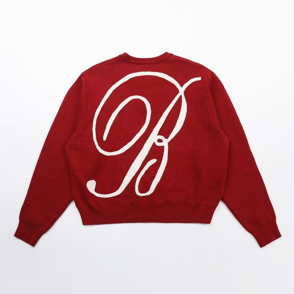  Áo Sweater [Unisex] Badblood - [w-knt24-008] Classic Big Logo Crewneck Sweater - Red 