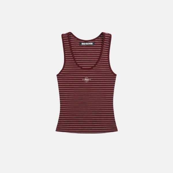 Áo Croptop [Nữ] Badblood - [w-tnk25-004] Beyond Soft Tank 3 Stripe Wine