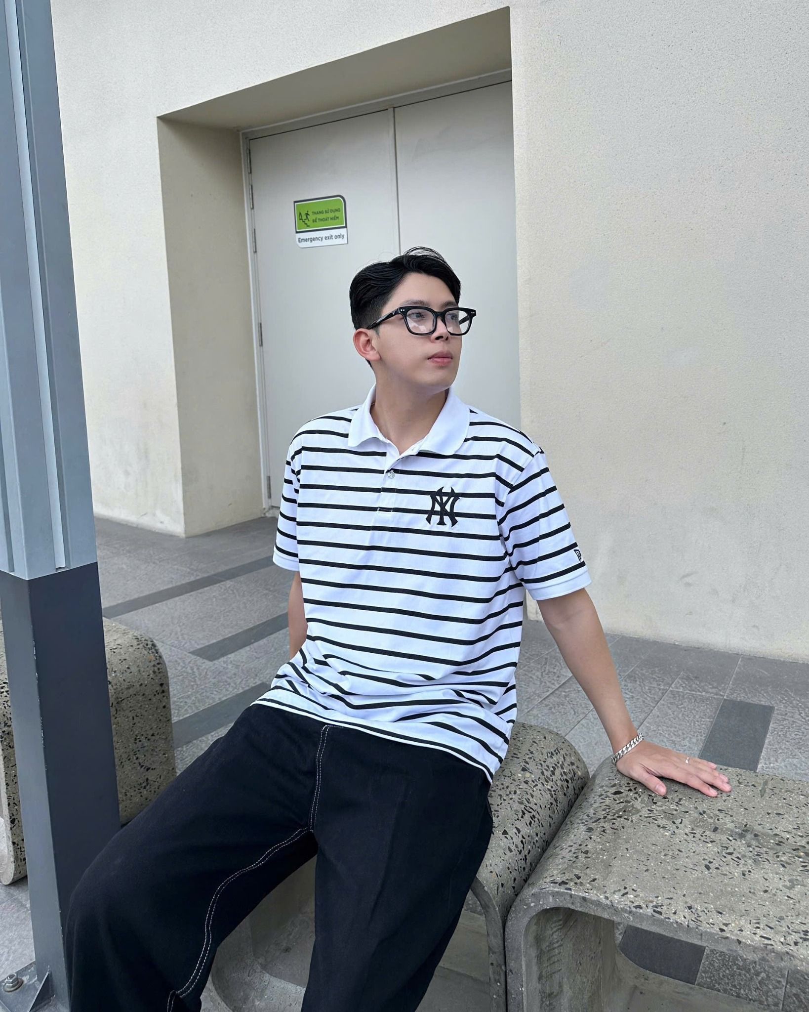  Áo Thun Polo New Era - [Unisex] NY Yankees Stripe White - 14849258 