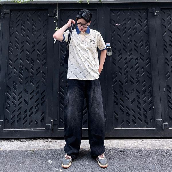  Áo Thun Polo New Era - [Unisex] Monogram NY Yankees Sleeve T-Shirt Cream 