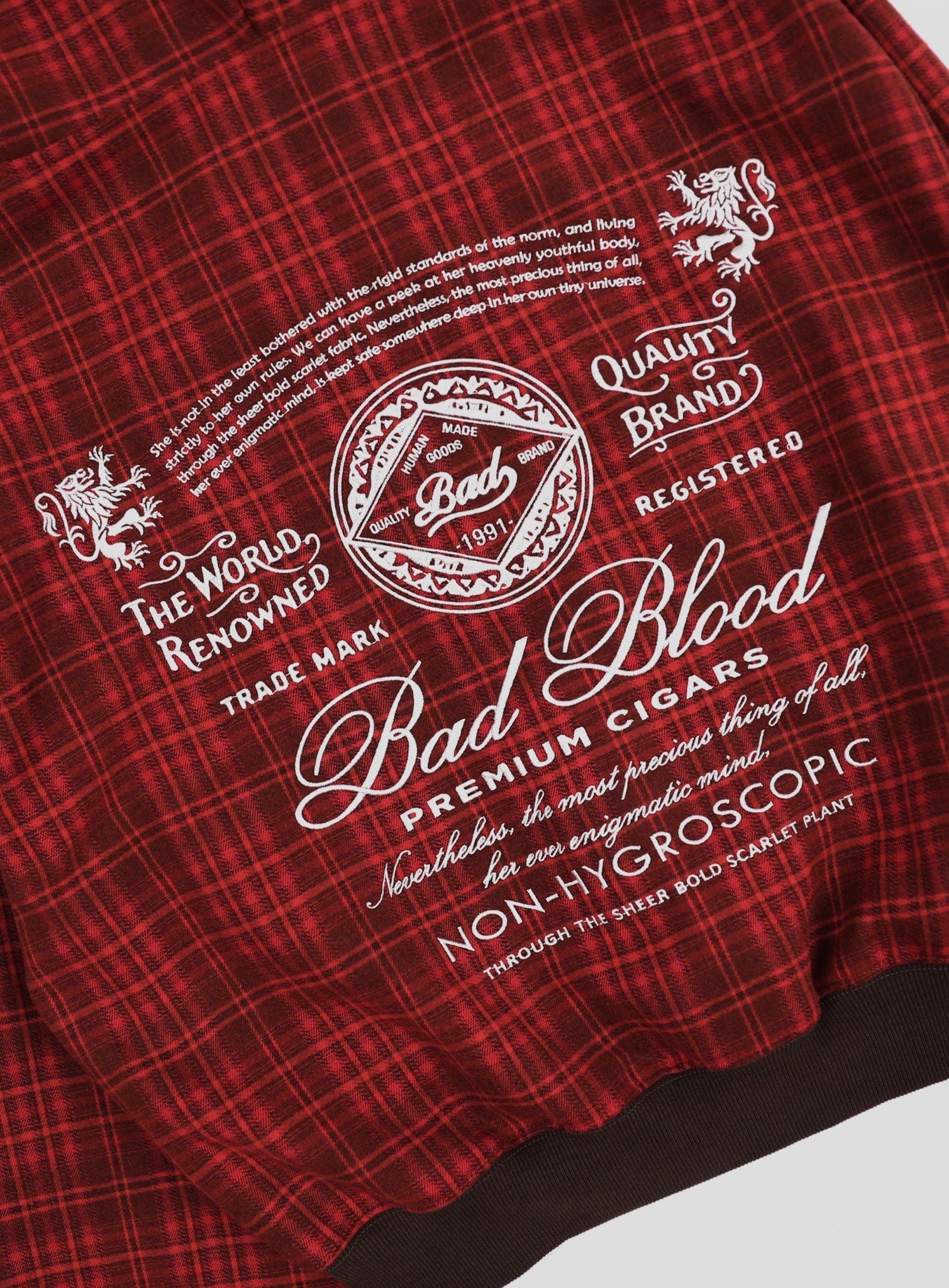  Áo Khoác [Unisex] Badblood - [w-hde24-064] Classic Check Hooded Zip-Up Red 