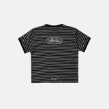  Áo Thun [Unisex] Badblood - [w-tee25-102] Tiny Logo Jersey Ringer T-Shirt Black/Stripe 