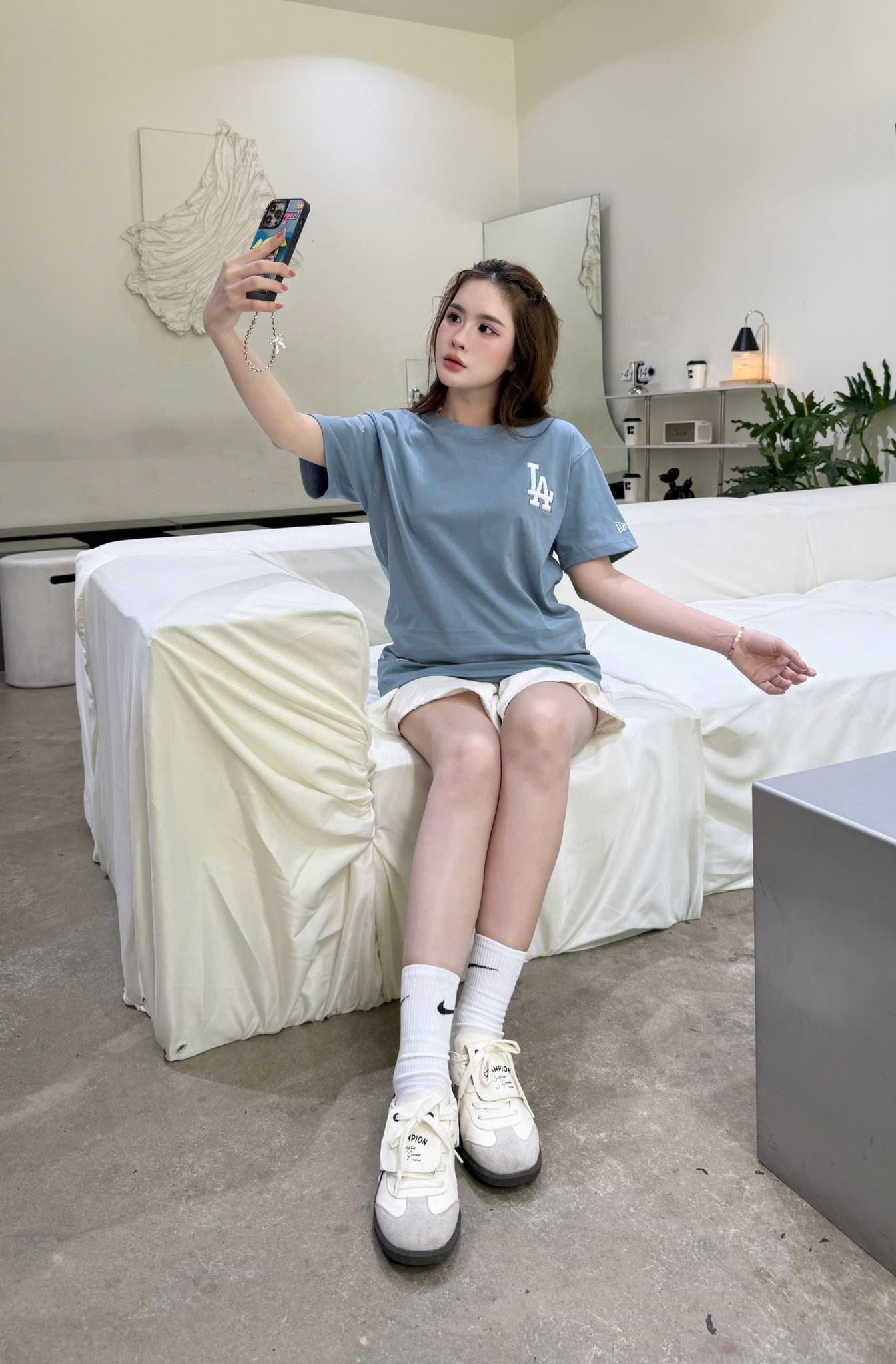  Áo Thun New Era - [Unisex] La Big Back Mono Logo Blue - 12354884 