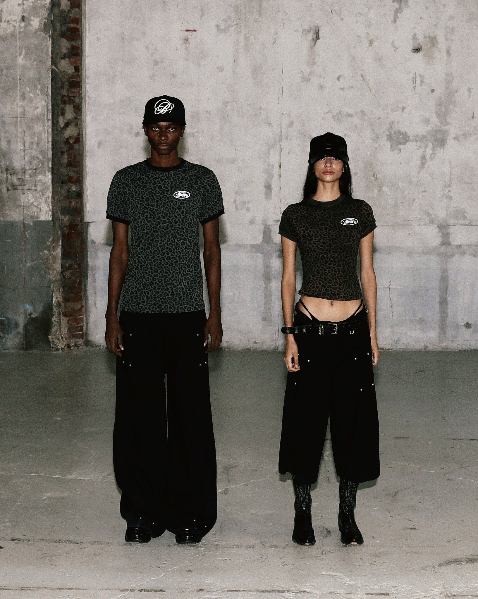  Áo Thun [Unisex] Badblood - [w-tee25-099] Mystic Oval Logo Jersey Ringer T-Shirt Brown Leopard 