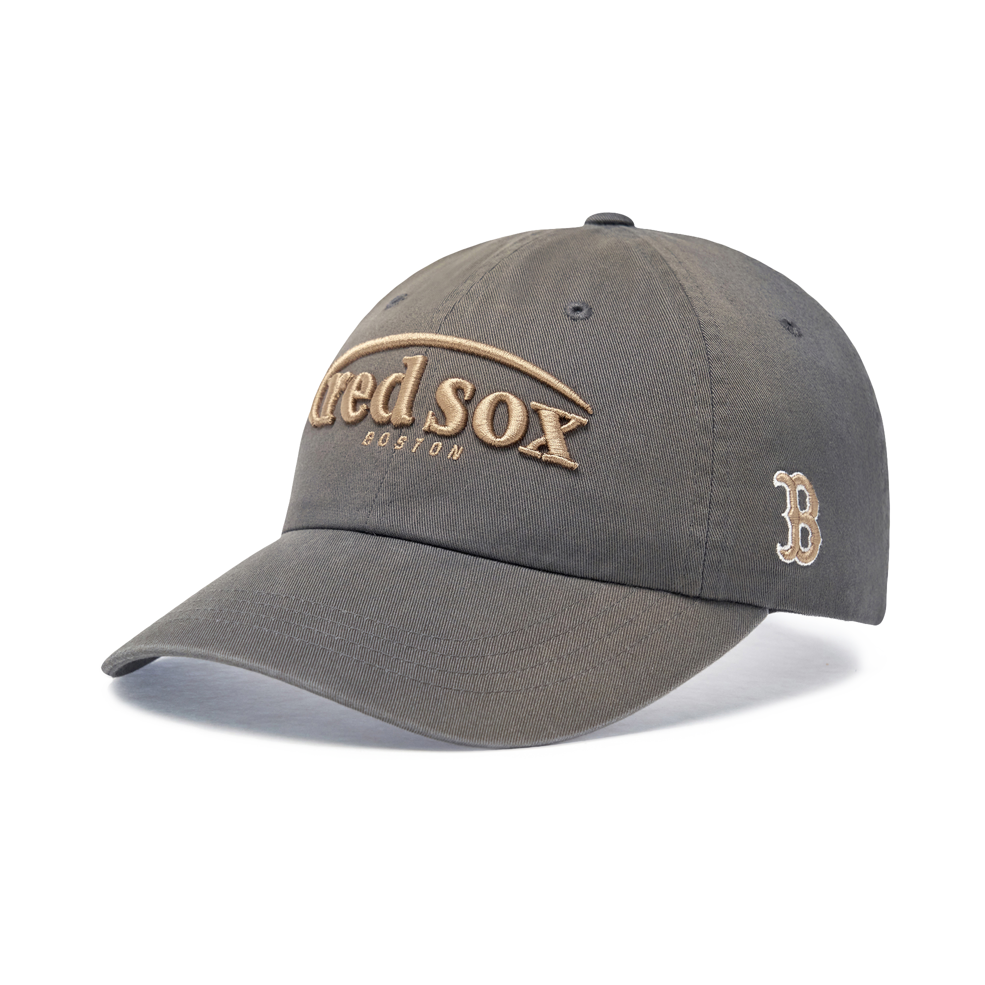  Nón MLB Korea - [Unisex] Vintage Washed Curve Logo Unstructured Ball Boston - 3ACPV076N-43CGS 