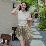  Áo Thun Len SPAO [Nữ] - Woody Cable Crop Cardigan White - SPCKF24G51 