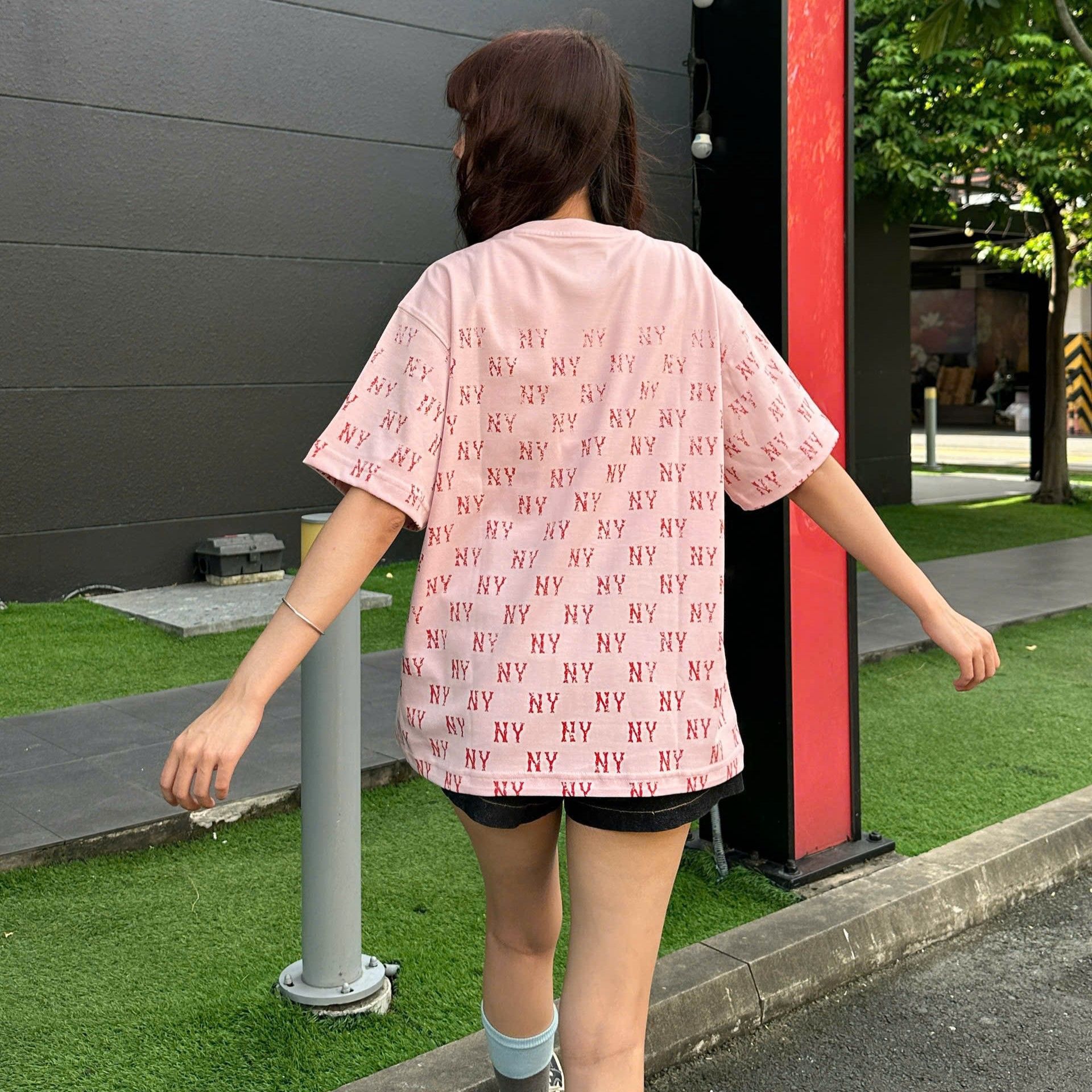  Áo Thun New Era - [Unisex] Monogram NY Yankees Pink 