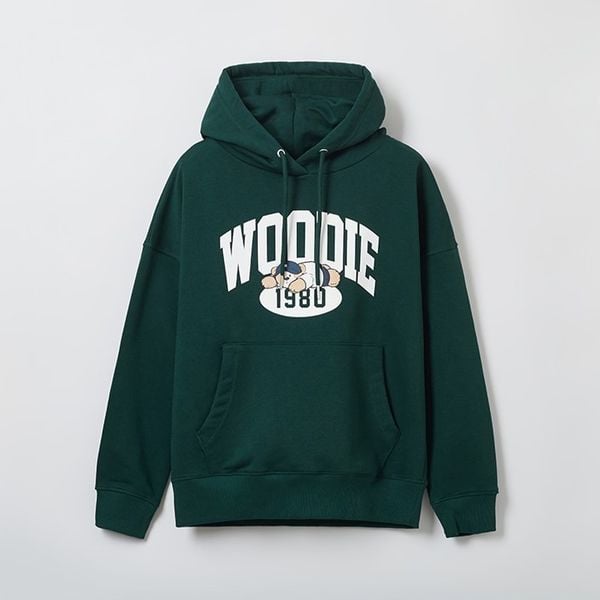 Áo Hoodie  WHOAU [Nữ] - (Woody) Hooded Pullover Green - SPMHE49G51