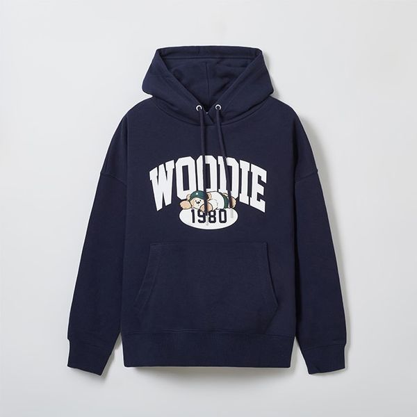 Áo Hoodie  WHOAU [Nữ] - (Woody) Hooded Pullover Navy - SPMHE49G51