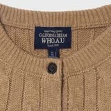  Áo Cardigan WHOAU [Nữ]- Steve Cable Cardigan Beige - WHCKF4901F 