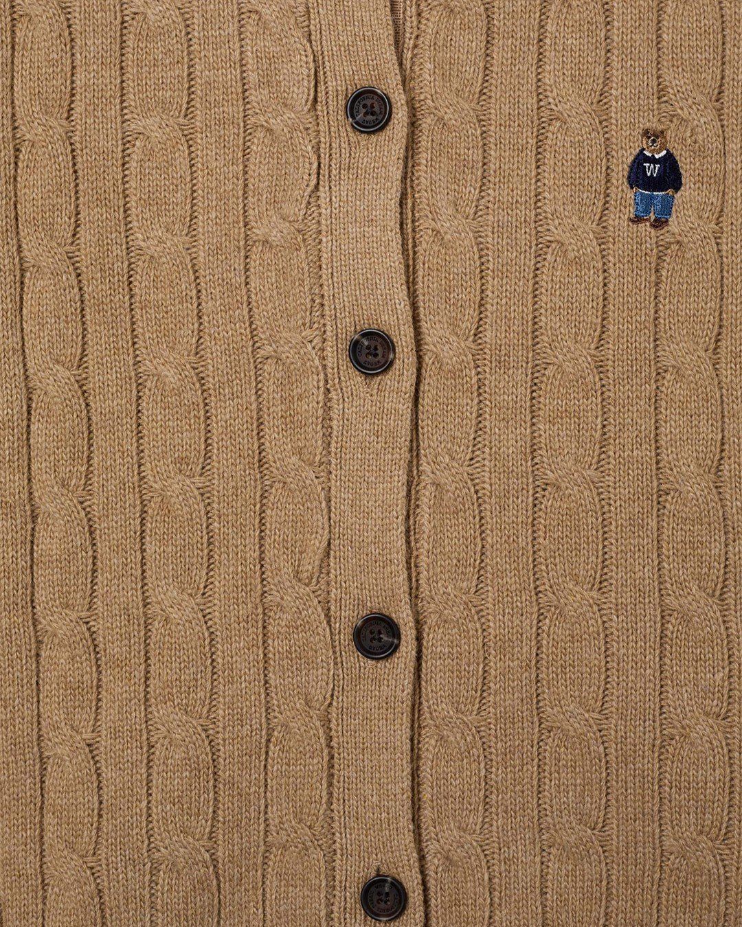  Áo Cardigan WHOAU [Nữ]- Steve Cable Cardigan Beige - WHCKF4901F 