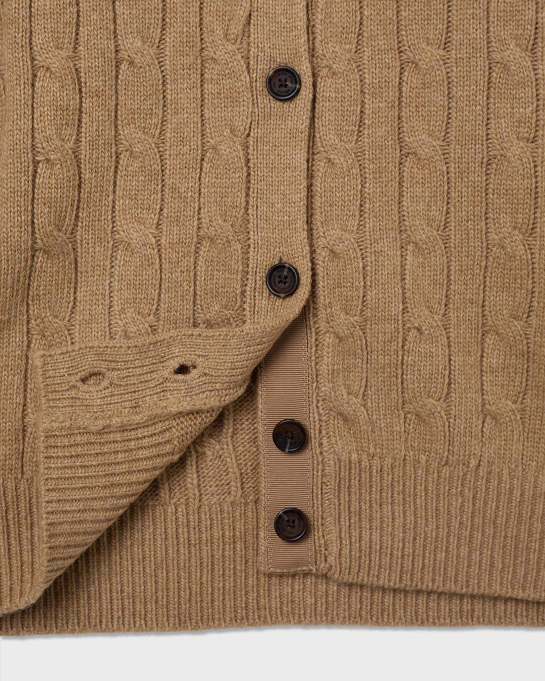  Áo Cardigan WHOAU [Nữ]- Steve Cable Cardigan Beige - WHCKF4901F 