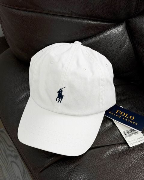 Nón Polo Ralph Lauren - [Unisex] Cotton Chino Navy Logo White
