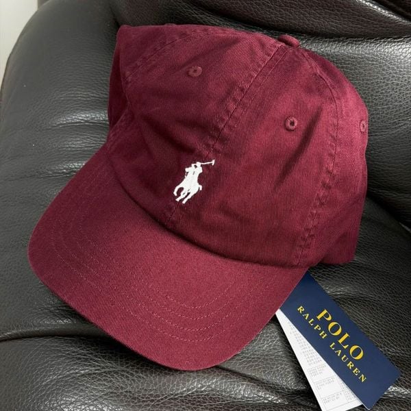  Nón Polo Ralph Lauren - [Unisex] Cotton Chino White Logo Red 