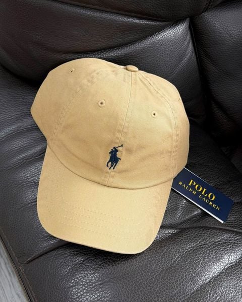 Nón Polo Ralph Lauren - [Unisex] Cotton Chino Navy Logo Beige