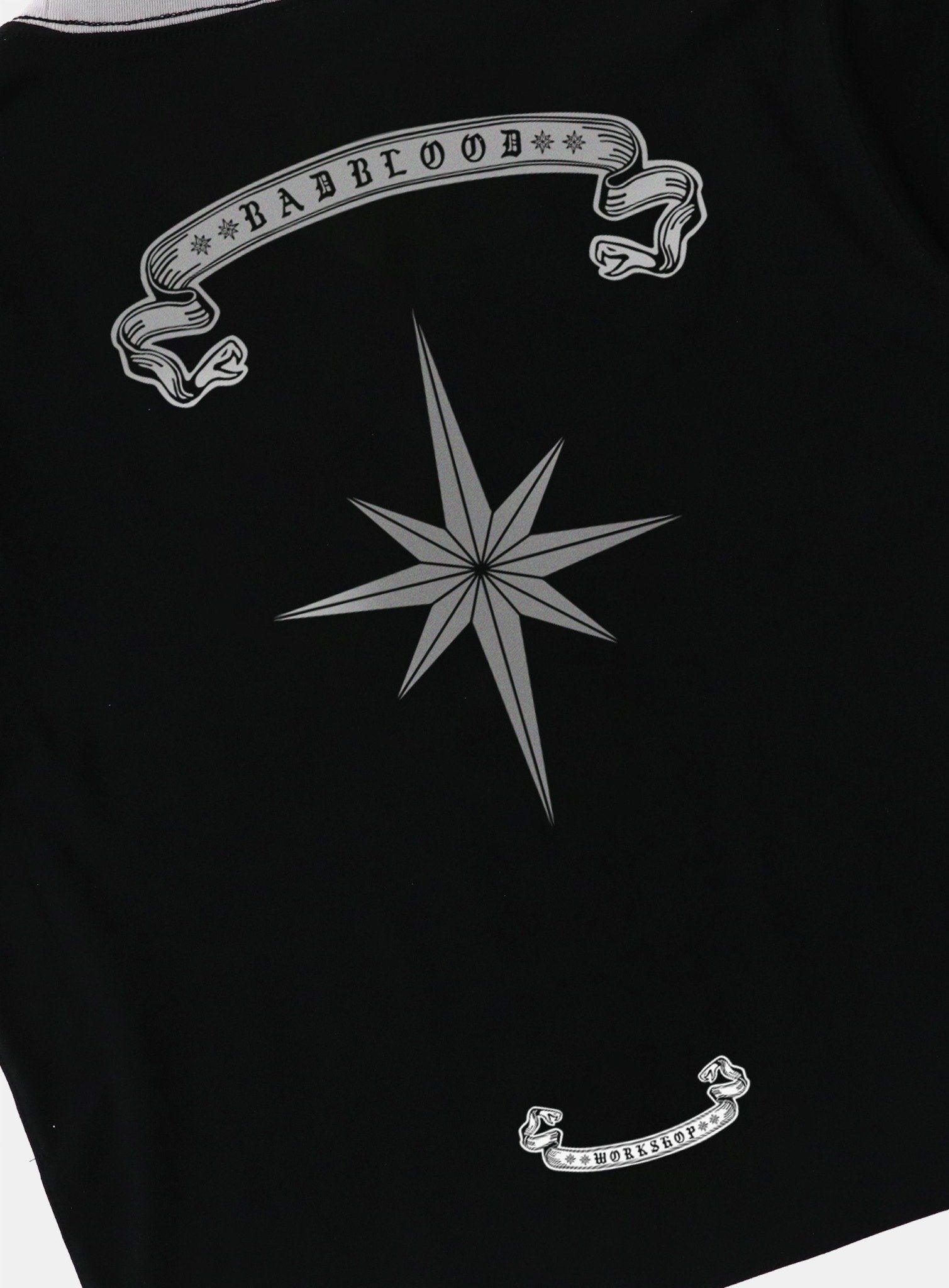  Áo Thun [Unisex] Badblood - [w-tee25-095] Cosmo Reflective Ringer T-Shirt Black 