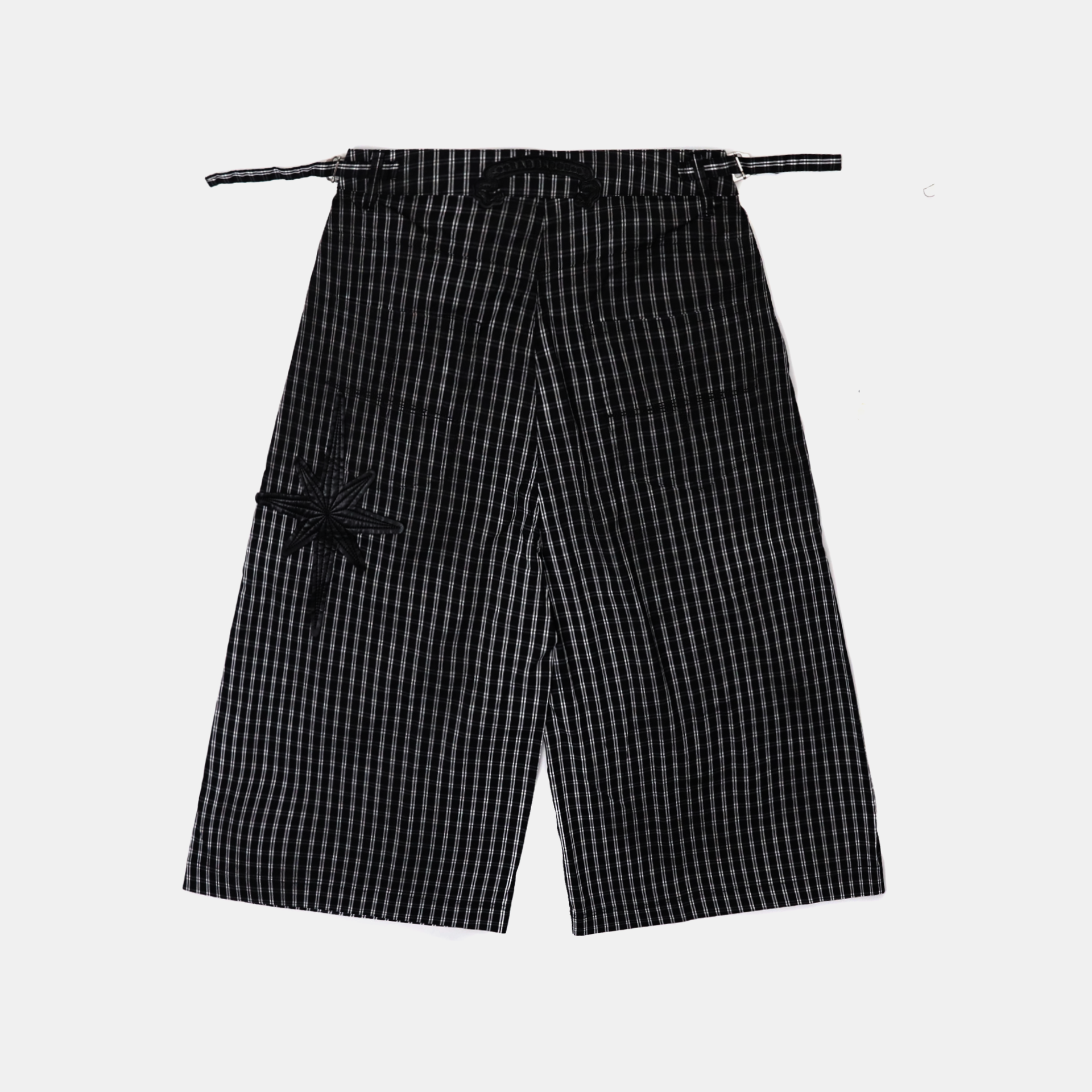 ★BADBLOOD★ Cosmo Graphic Bermuda Pants White Check w-srt25 ☆BADBLOOD☆ Cosmo Graphic Bermuda Pants White Check w-srt25