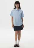  Áo Sơ Mi WHOAU [Unisex] - Steve Loose Fit Short Sleeve Shirts Stripe Blue - WHYAG2511F 