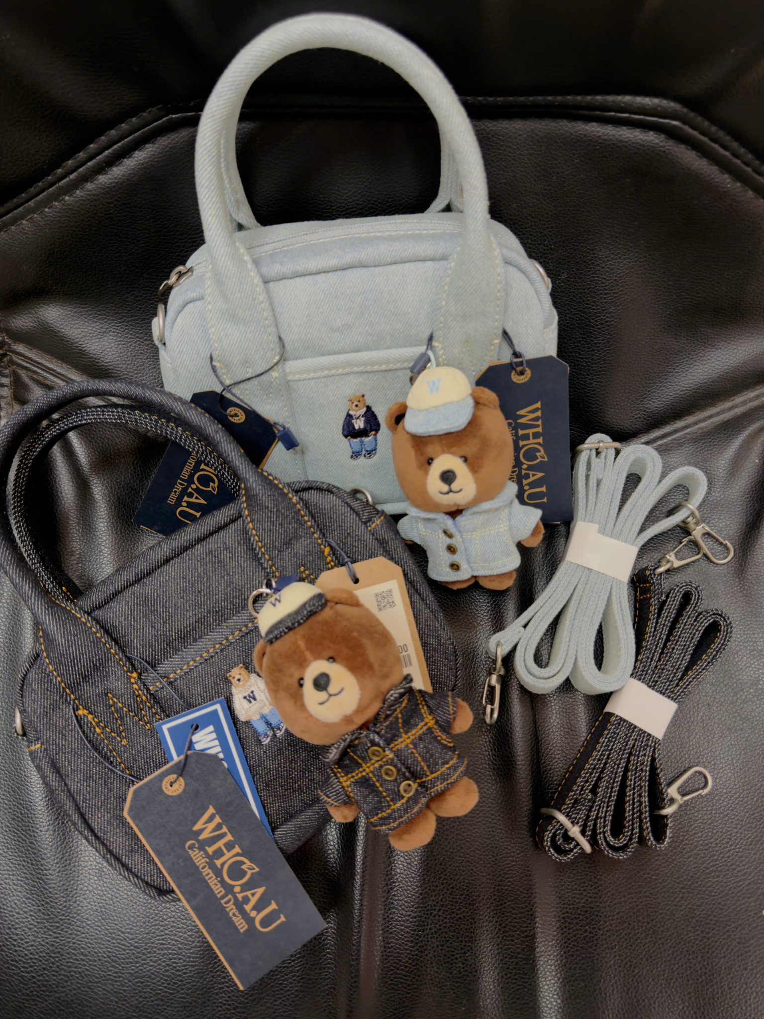  Túi Đeo Chéo WHOAU - Steve Denim Pocket Cross Blue - WHBGG2324A 