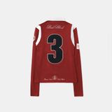  Áo Thun Dài Tay [Unisex] Badblood - [w-tee25-037] Saint Blood Rugby Shirt Slim Fit Red 