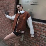 Áo Bomber MLB [Unisex] Wool Basic Varsity Jacket Boston - 3AJPV0634-43BRD 