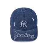  Nón MLB Korea - [Unisex] Vintage Destroyed Denim NY - 3ACPV195N-50NYL 